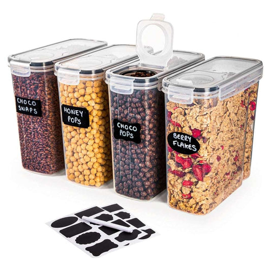4-Piece Airtight Cereal Storage Container Set, Nuovva