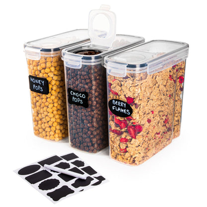 3-Piece Airtight Cereal Storage Container Set, Nuovva