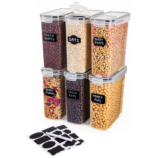 6-Piece Airtight Cereal Storage Container Set – 4L, Nuovva