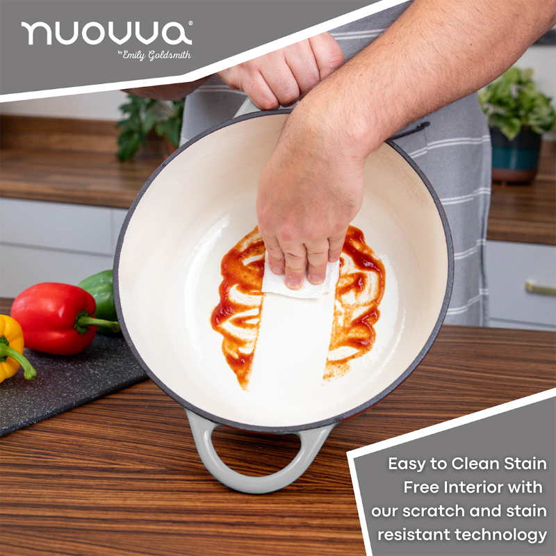 Enamelled Cast Iron Dutch Oven Casserole Pot, Nuovva