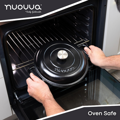 Shallow Enamelled Cast Iron Dutch Oven Casserole Pot (30cm & 32cm), Nuovva