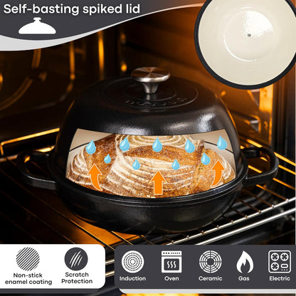 Enamelled Cast Iron Dutch Oven Bread Pot, Nuovva