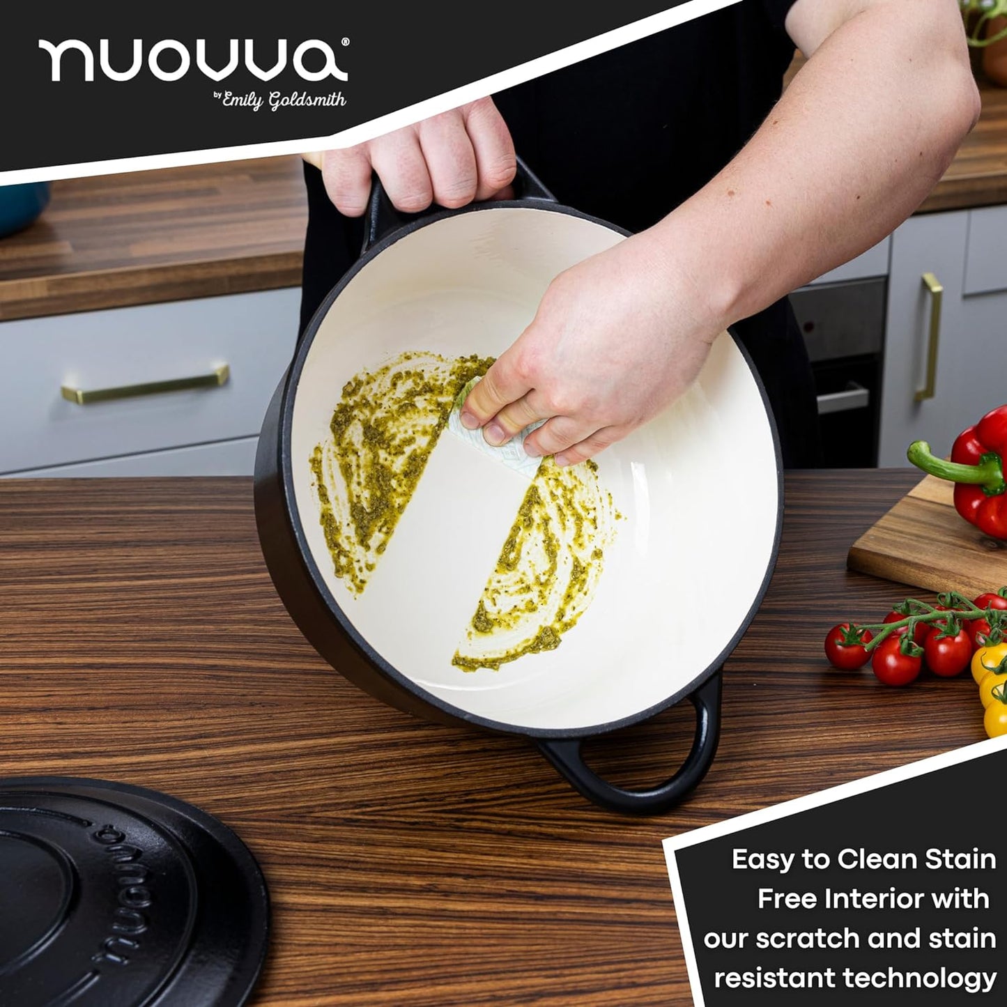 Enamelled Cast Iron Dutch Oven Casserole Pot, Nuovva