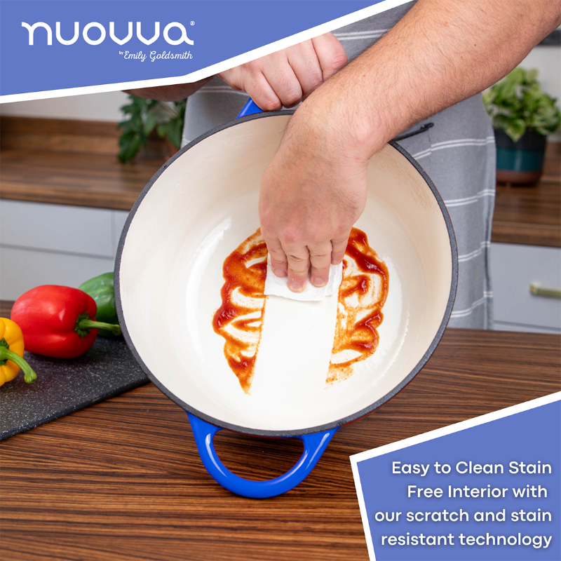 Enamelled Cast Iron Dutch Oven Casserole Pot, Nuovva
