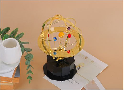 Essantials | Grand Orrery Model Handcrafted Mechanical Brass Solar System Replica (5 Planets)