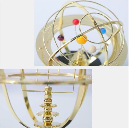 Essantials | Grand Orrery Model Handcrafted Mechanical Brass Solar System Replica (5 Planets)