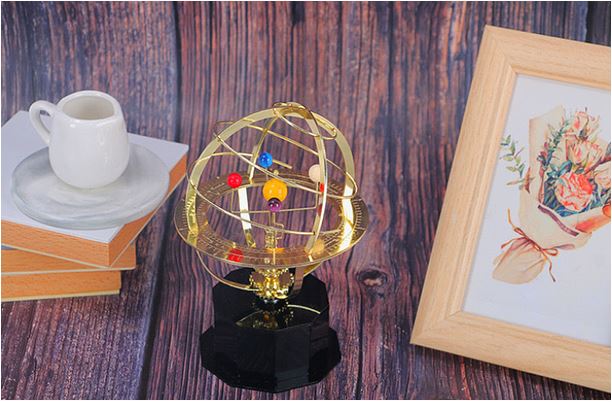 Essantials | Grand Orrery Model Handcrafted Mechanical Brass Solar System Replica (5 Planets)