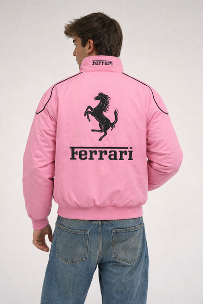 Ferrari F1 Vintage Pink Racing Jacket