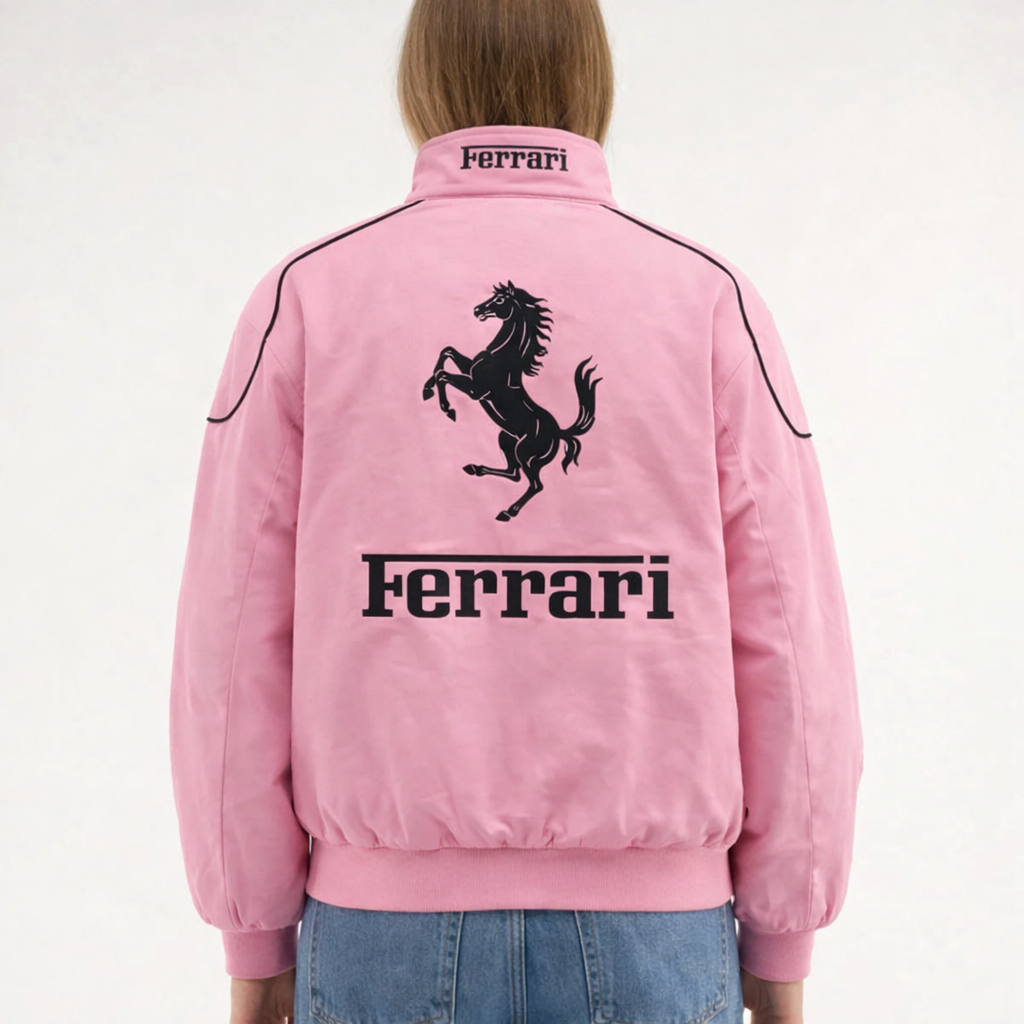 Ferrari F1 Vintage Pink Racing Jacket