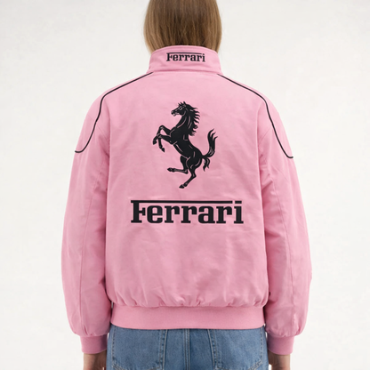Ferrari F1 Vintage Pink Racing Jacket
