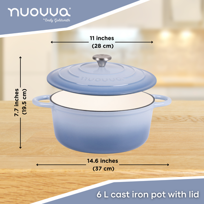 Enamelled Cast Iron Dutch Oven Casserole Pot, Nuovva