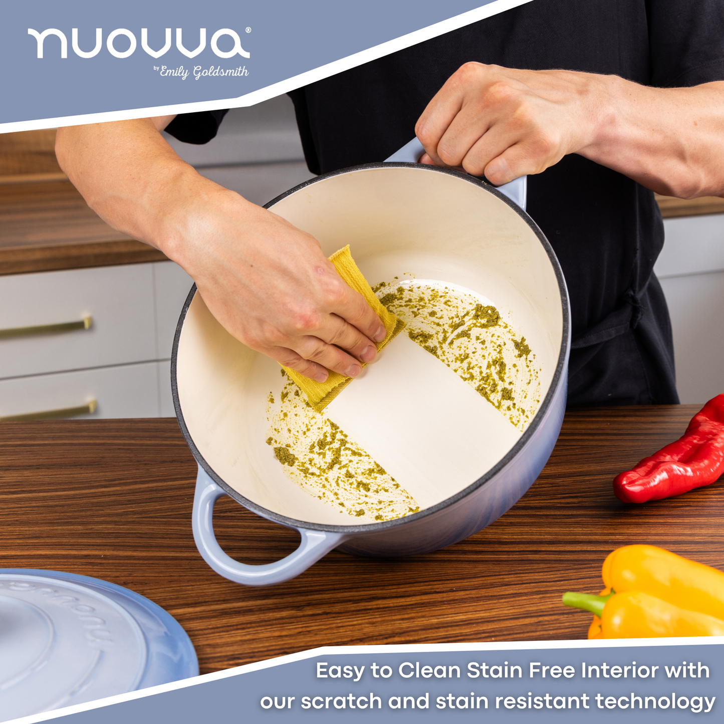 Enamelled Cast Iron Dutch Oven Casserole Pot, Nuovva