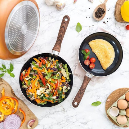 3-Piece Non-Stick Frying Pan Set (20cm, 24cm & 28cm), Nuovva