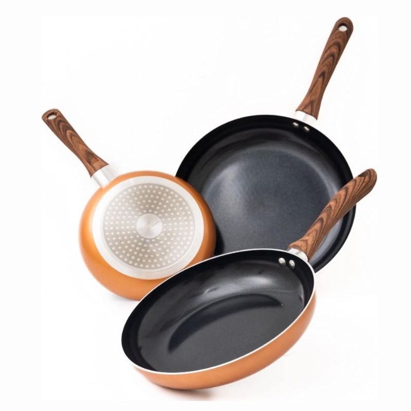 3-Piece Non-Stick Frying Pan Set (20cm, 24cm & 28cm), Nuovva