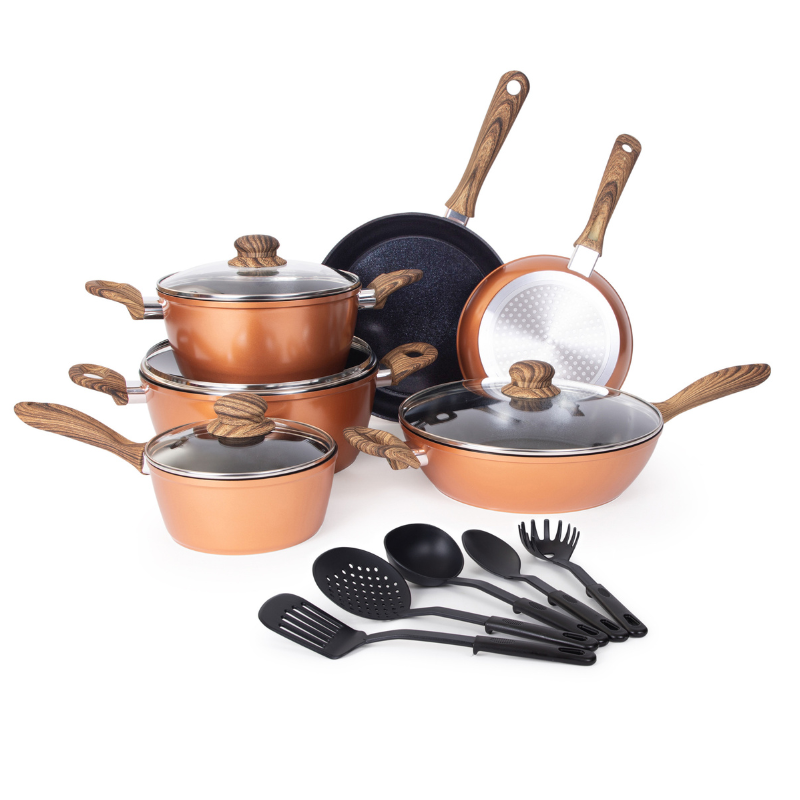 15-Piece Non-Stick Kitchen Cookware Set with Lids , Nuovva