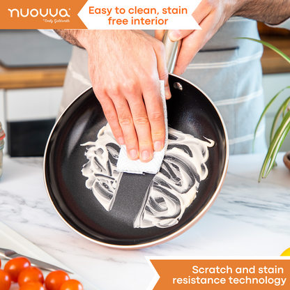 Copper Kitchen Cookware Set with Lids, 8-Pieces