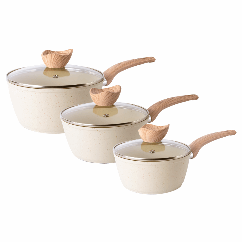 3-Piece Non-Stick Saucepan Set with Lids, Nuovva