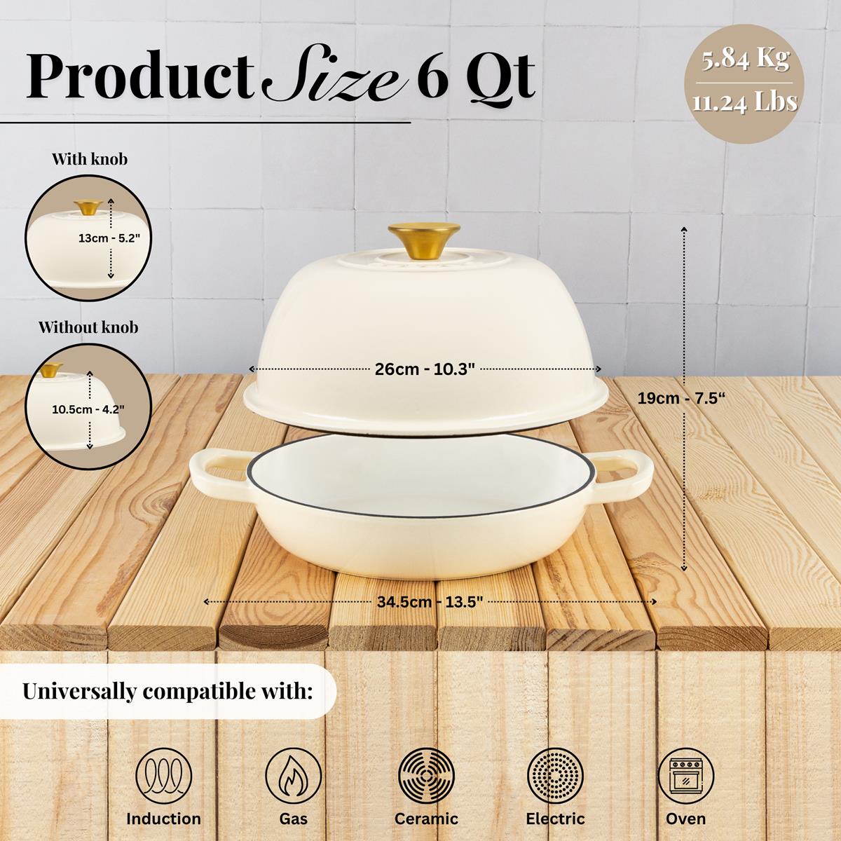 Enamelled Cast Iron Dutch Oven Bread Pot, Nuovva