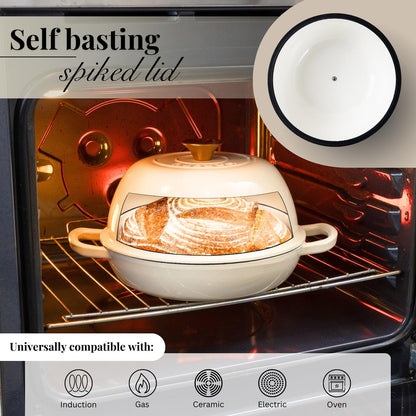 Enamelled Cast Iron Dutch Oven Bread Pot, Nuovva