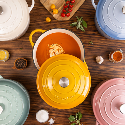 Enamelled Cast Iron Dutch Oven Casserole Pot, Nuovva