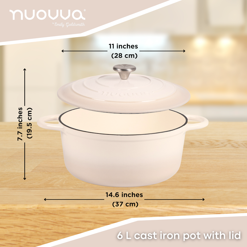 Enamelled Cast Iron Dutch Oven Casserole Pot, Nuovva