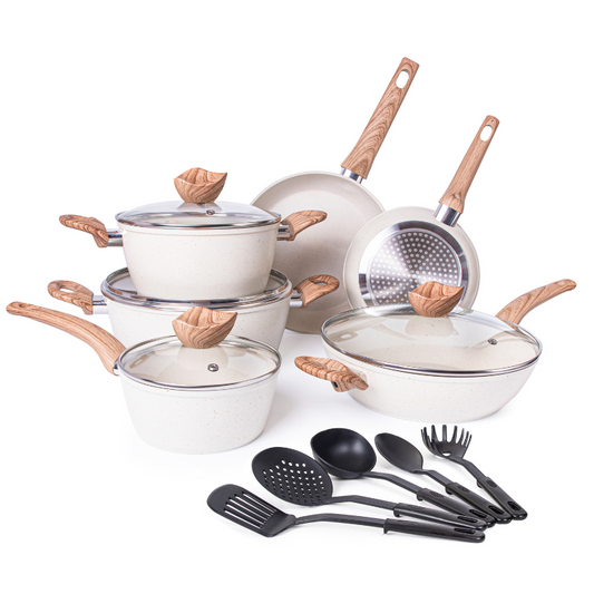 15-Piece Non-Stick Kitchen Cookware Set with Lids , Nuovva