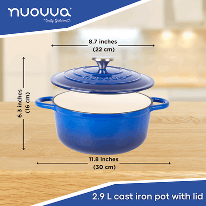 Enamelled Cast Iron Dutch Oven Casserole Pot, Nuovva