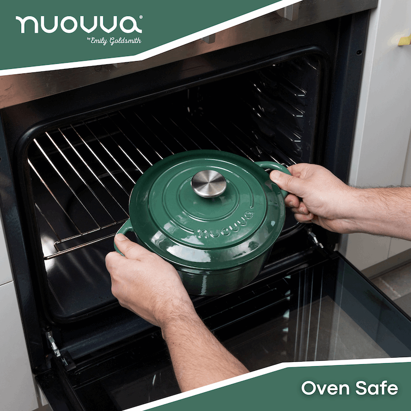 Enamelled Cast Iron Dutch Oven Casserole Pot (22cm, 24cm, 28cm & 30cm), Nuovva