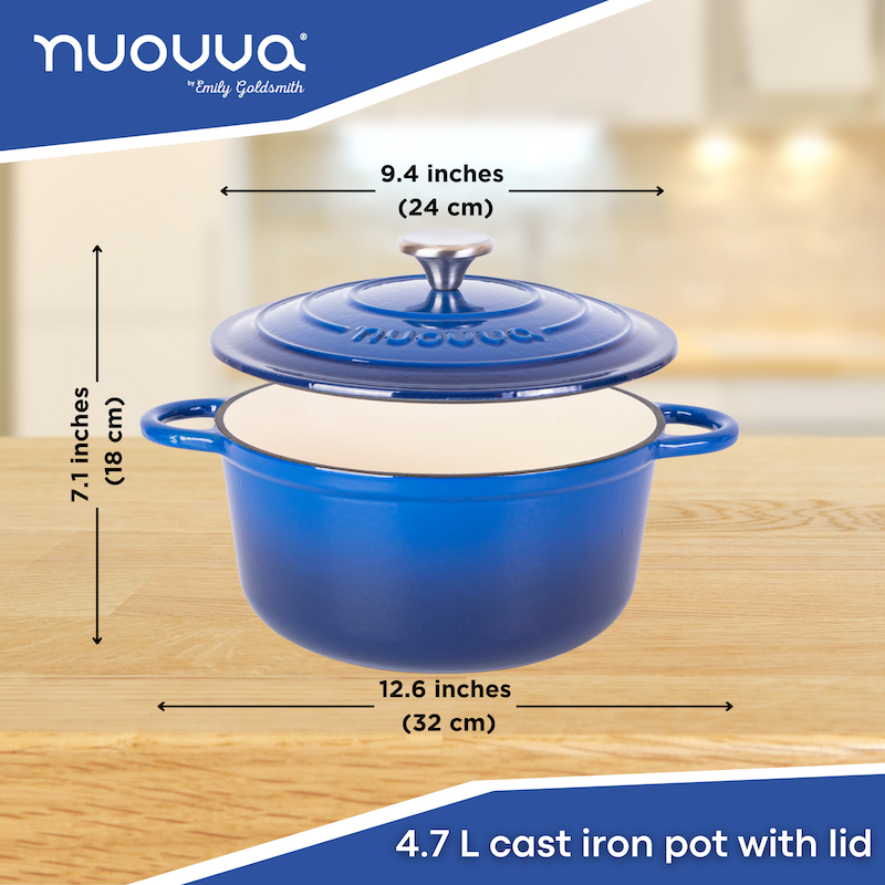 Enamelled Cast Iron Dutch Oven Casserole Pot, Nuovva