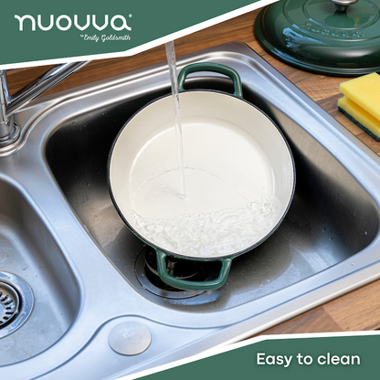 Shallow Enamelled Cast Iron Dutch Oven Casserole Pot (30cm & 32cm), Nuovva