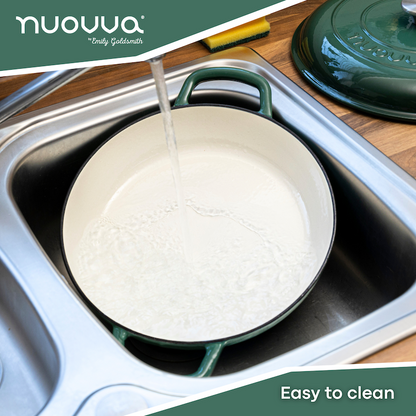 Shallow Enamelled Cast Iron Dutch Oven Casserole Pot (30cm & 32cm), Nuovva