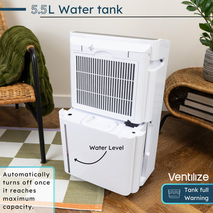 2-in-1 Dehumidifier with Active Carbon Filter & Smart Touch Control - 20L, by Ventilize