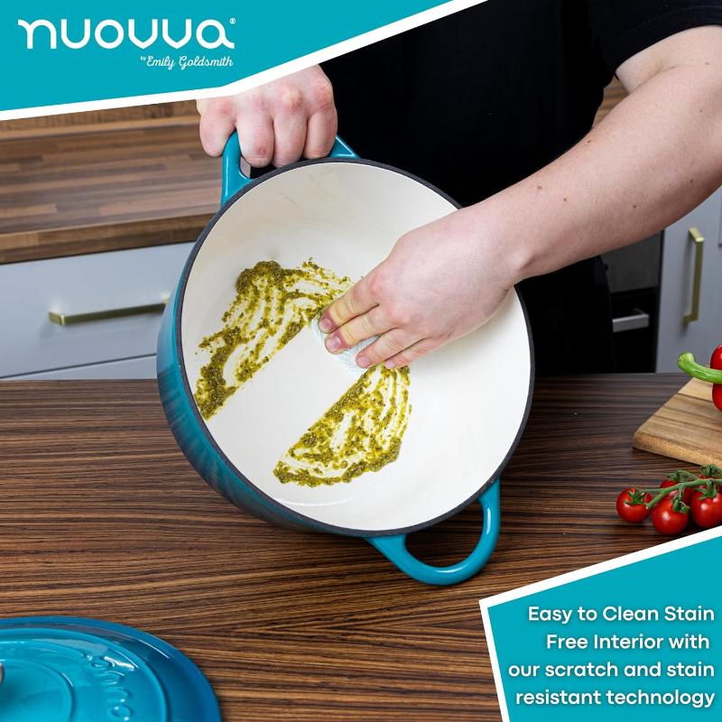 Enamelled Cast Iron Dutch Oven Casserole Pot, Nuovva