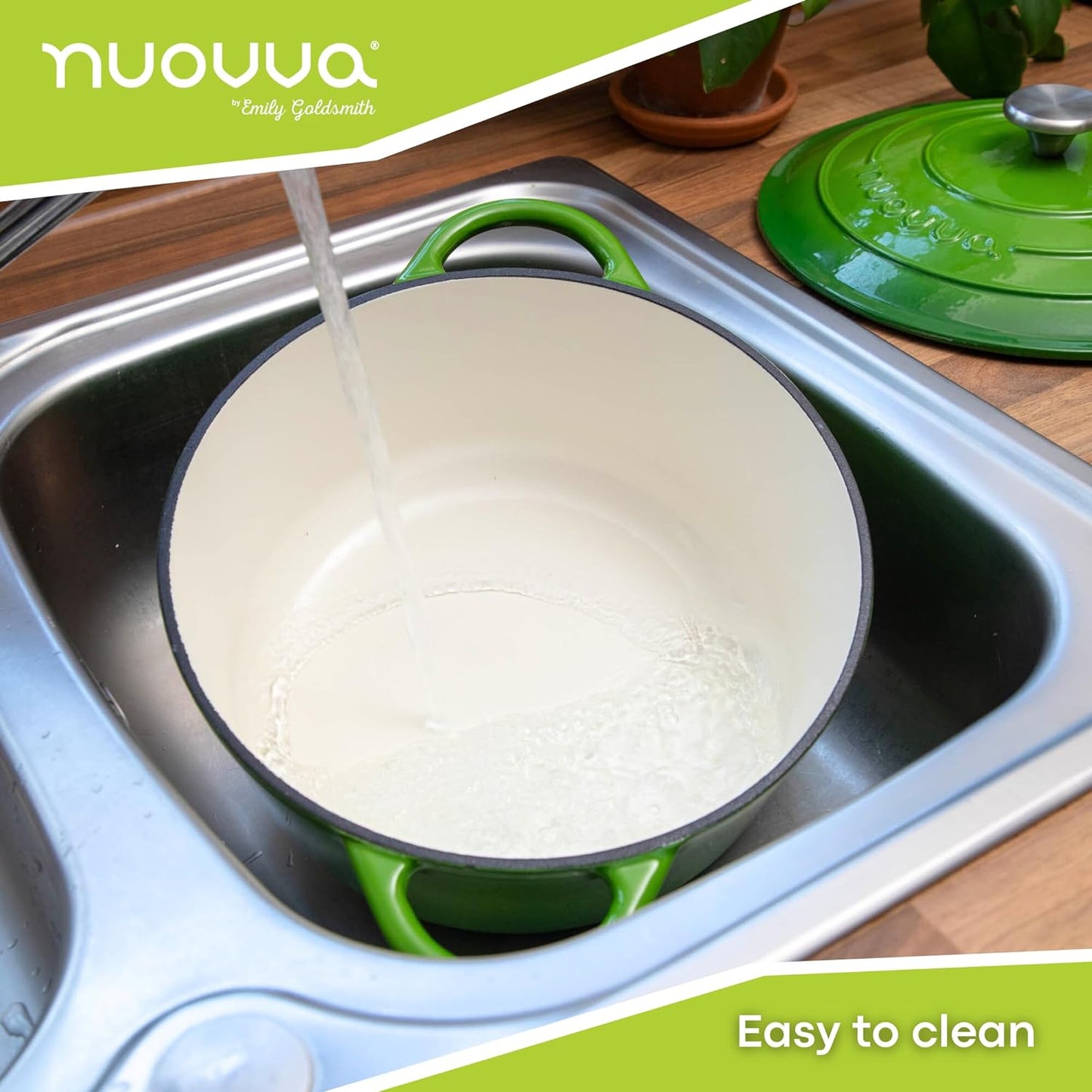 Enamelled Cast Iron Dutch Oven Casserole Pot (22cm, 24cm, 28cm & 30cm), Nuovva
