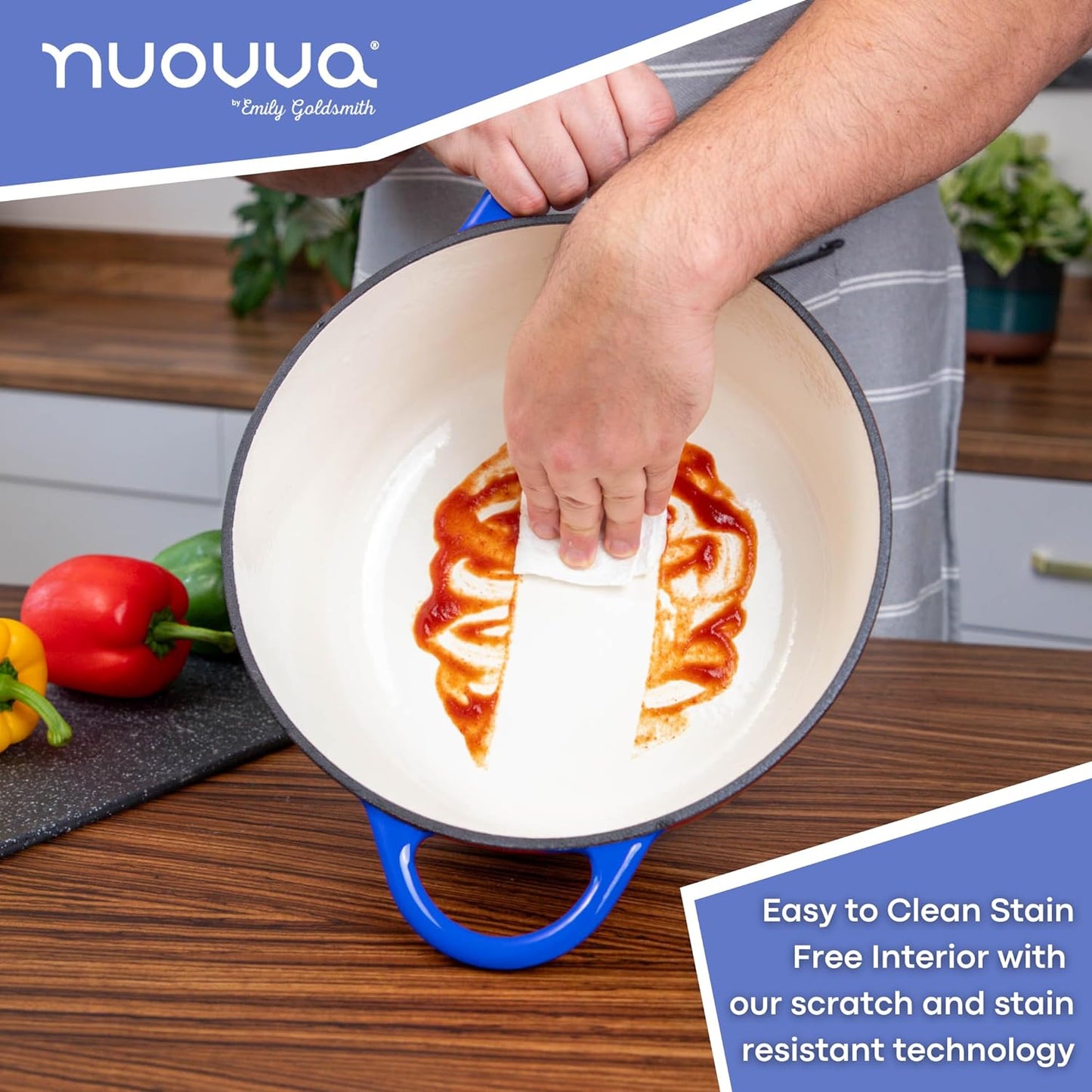 Enamelled Cast Iron Dutch Oven Casserole Pot, Nuovva