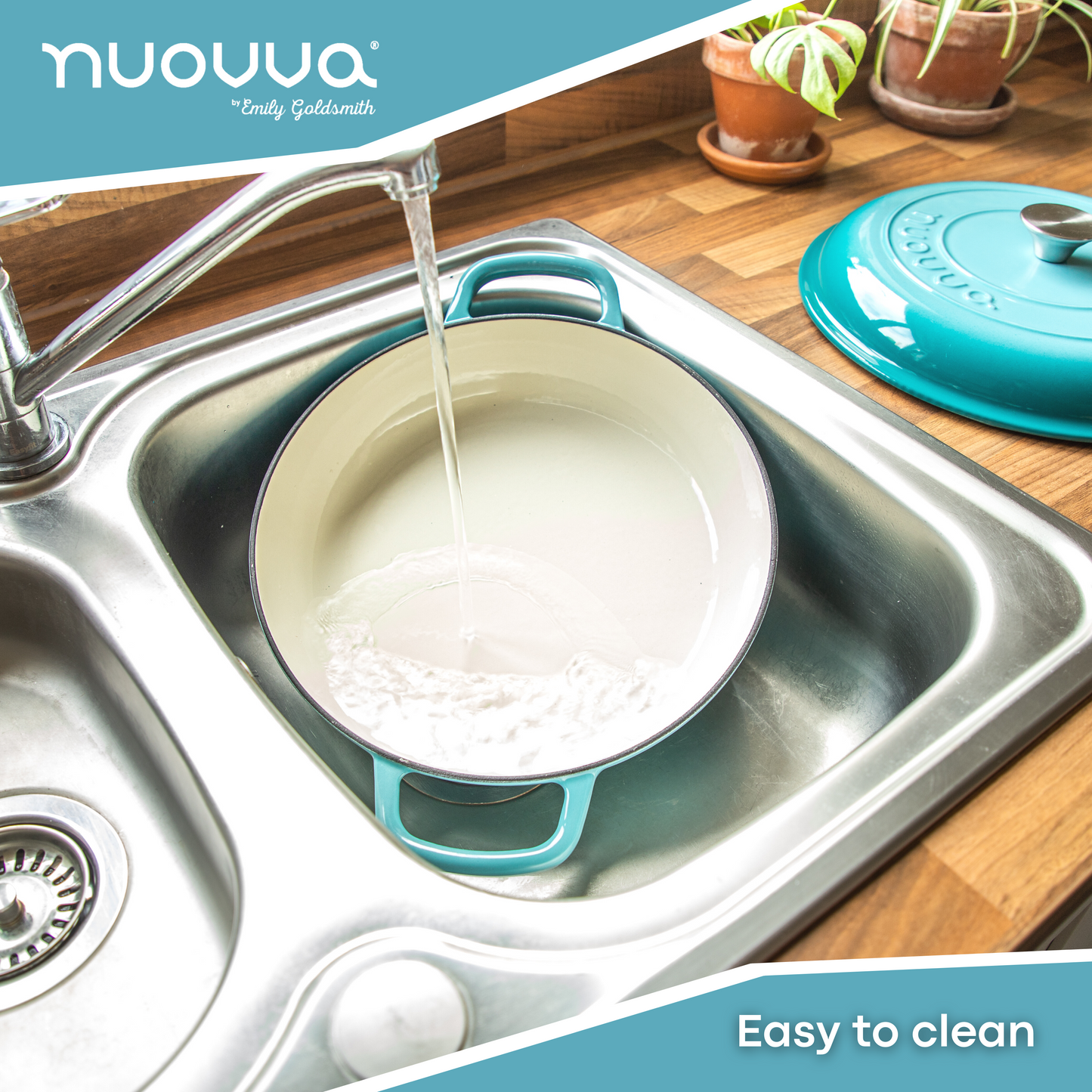 Shallow Enamelled Cast Iron Dutch Oven Casserole Pot (30cm & 32cm), Nuovva