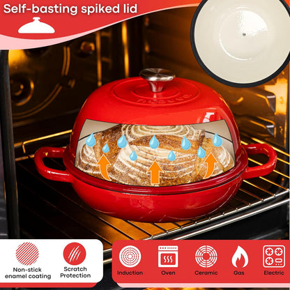 Enamelled Cast Iron Dutch Oven Bread Pot, Nuovva