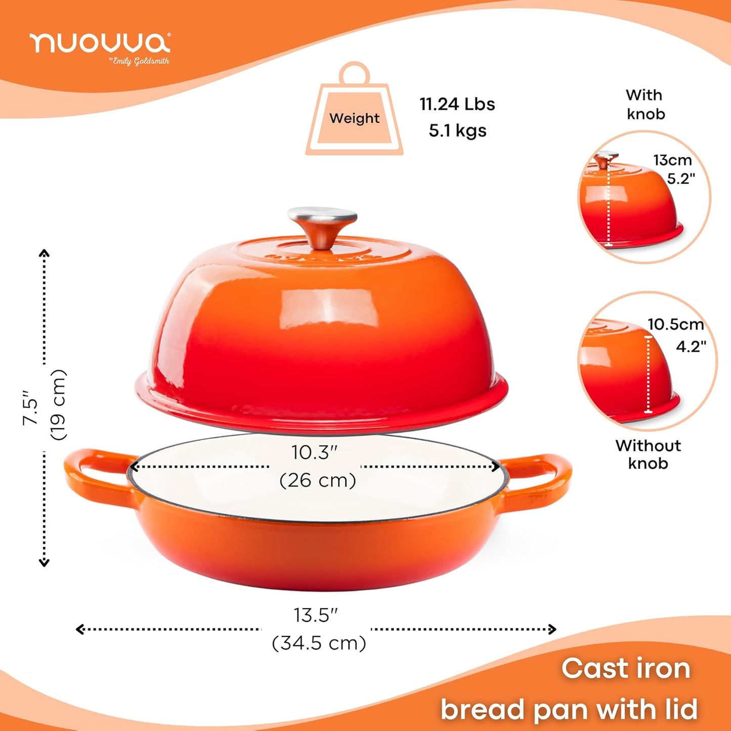 Enamelled Cast Iron Dutch Oven Bread Pot, Nuovva