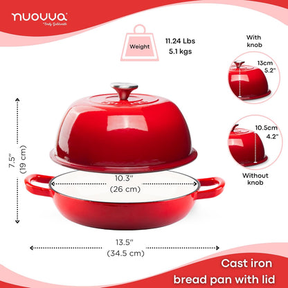 Enamelled Cast Iron Dutch Oven Bread Pot, Nuovva
