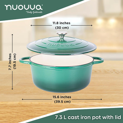 Enamelled Cast Iron Dutch Oven Casserole Pot (22cm, 24cm, 28cm & 30cm), Nuovva