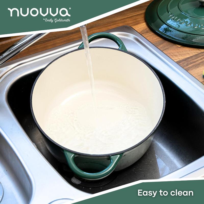 Enamelled Cast Iron Dutch Oven Casserole Pot, Nuovva
