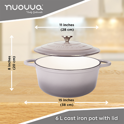 Enamelled Cast Iron Dutch Oven Casserole Pot, Nuovva