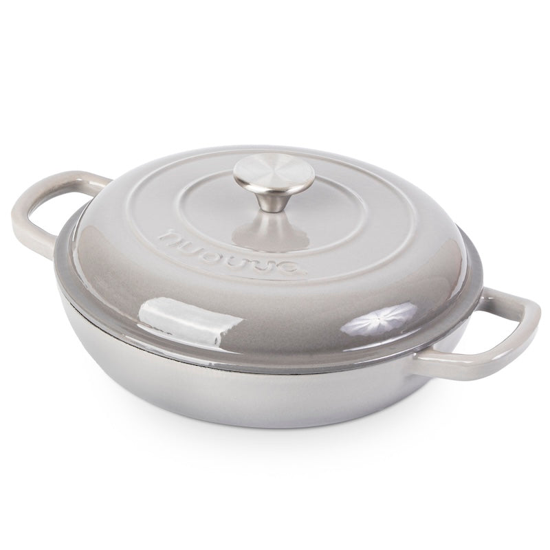 Shallow Enamelled Cast Iron Dutch Oven Casserole Pot (30cm & 32cm), Nuovva
