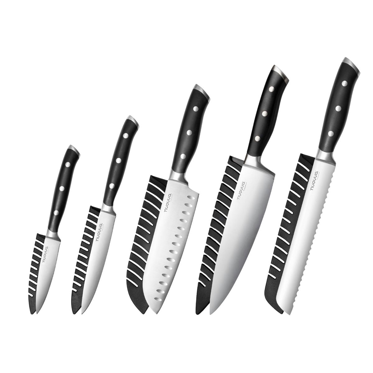 High Carbon Stainless Steel Kitchen Knife Set (4-Piece, 5-Piece & 6-Piece), Nuovva