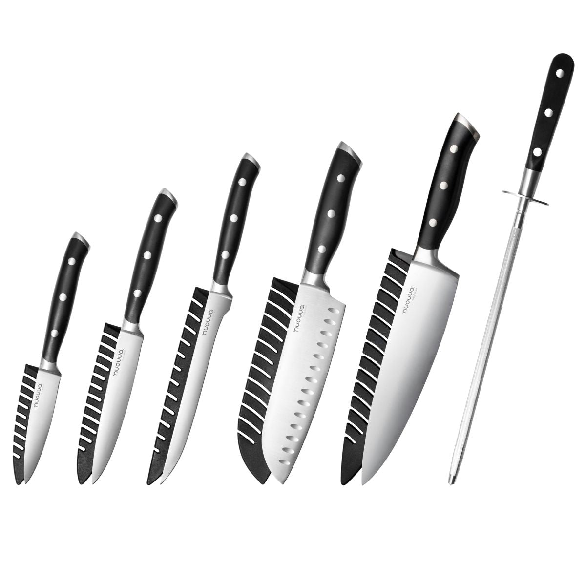 High Carbon Stainless Steel Kitchen Knife Set (4-Piece, 5-Piece & 6-Piece), Nuovva