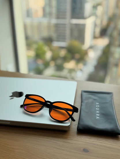 Essantials orange Lenses black  Frame  Blue Light Blocker Glasses 3.0