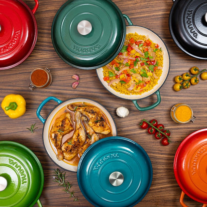 30cm Enamelled Cast Iron Shallow Dutch Oven Casserole Pot – 3.9L, Nuovva