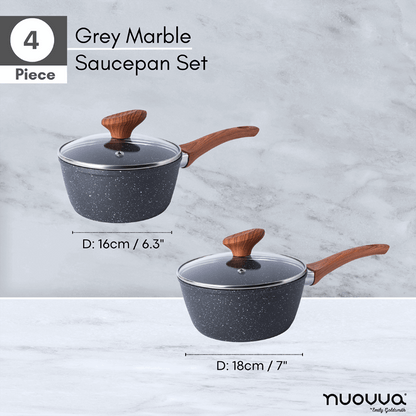 2-Piece Non-Stick Saucepan Set with Lids, Nuovva