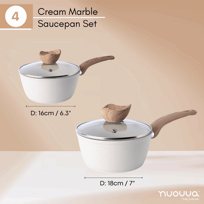 2-Piece Non-Stick Saucepan Set with Lids, Nuovva