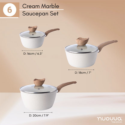 Non-Stick Saucepan with Lid (Multiple Sizes & Multiple Colours) by Nuovva
